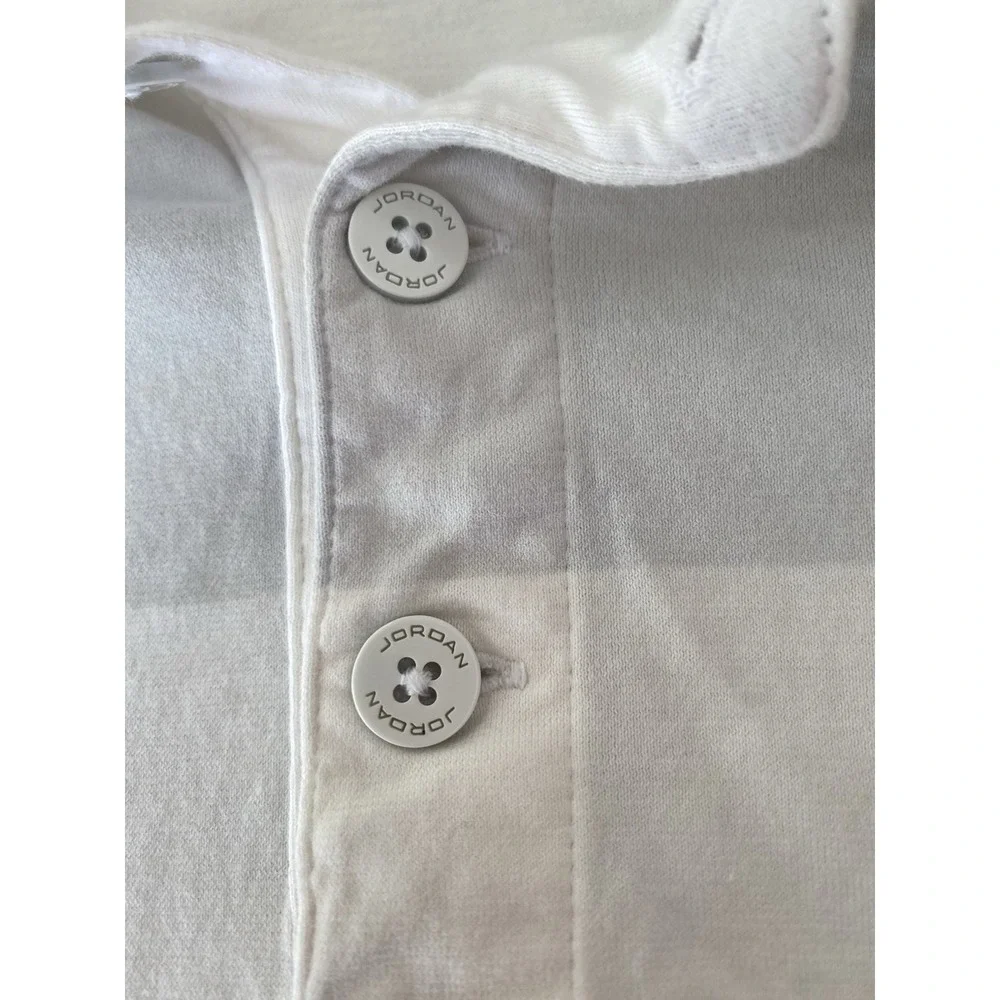 Jordan Brand Mens 3XL Short Sleeve Polo Shirt White Striped Logo